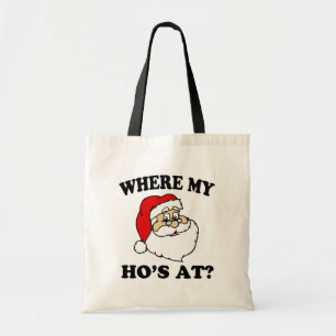 Tela Donde mi Ho en el bolso divertido de Santa del