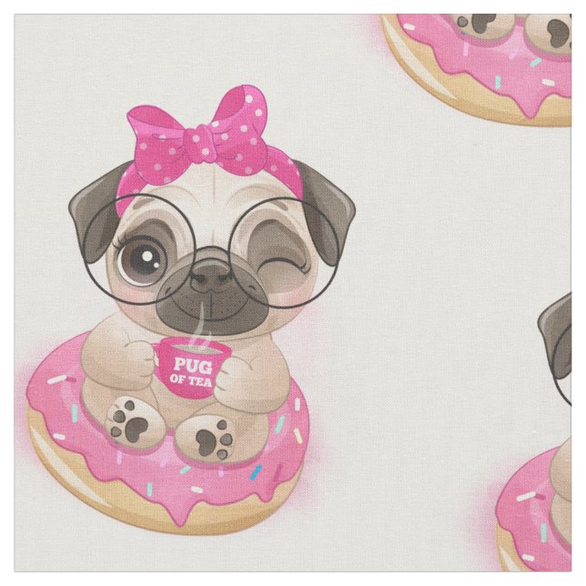 Tela Donut Pug (De cerca)