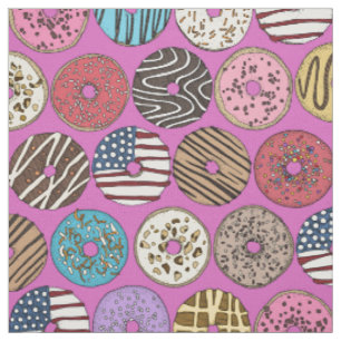 Tela donuts americanos de color rosa