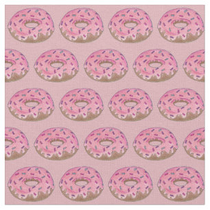 Tela Donuts rosados de nuez de anillos rocian comida ch