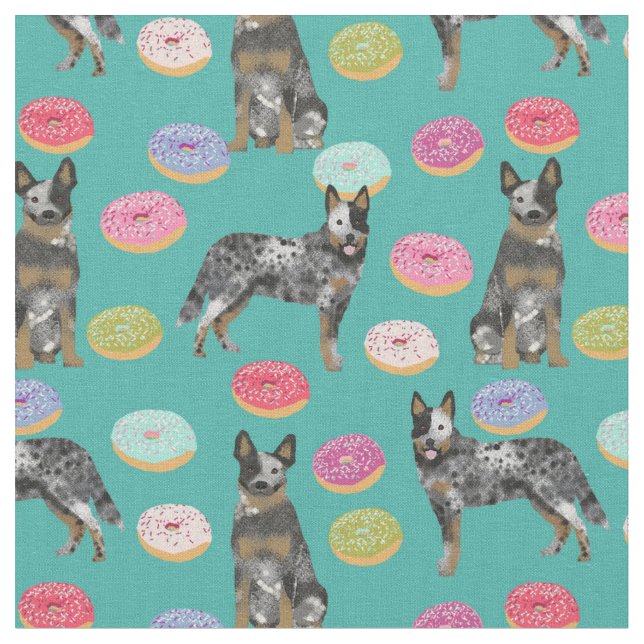 Tela donuts turquesa de perro de ganado australiano (De cerca)