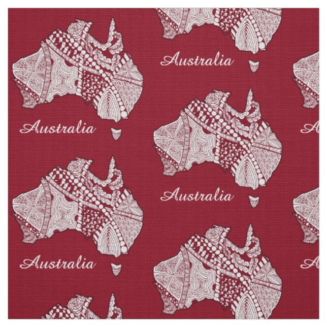 Tela Doodle de arte de mapas de Australia (Retal)