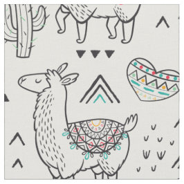Tela Doodle Llama Fabric