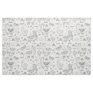 Tela Doodle Llama Fabric