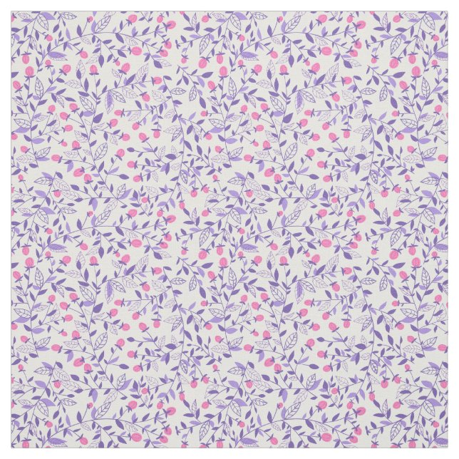 Tela Doodles florales rosas y violetas (Retal)