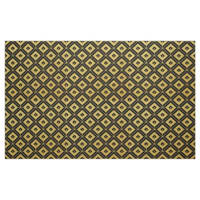 Tela dorada y negra Art déco ("Cuarto gordo" (fat quarter))