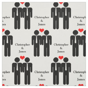 Tela Dos Grooms En El Patrón De Personalizable Boda De 