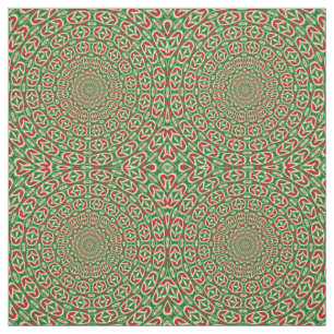 Tela Dos Navidades Tonos Verde Y Rojo Y Blanco Mandala