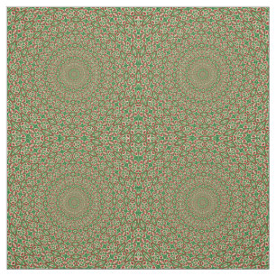 Tela Dos tonos verdes con caleidoscopio rojo y blanco