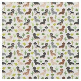 Tela Doxie Cactus Fabric - regalo adorable dachshunds