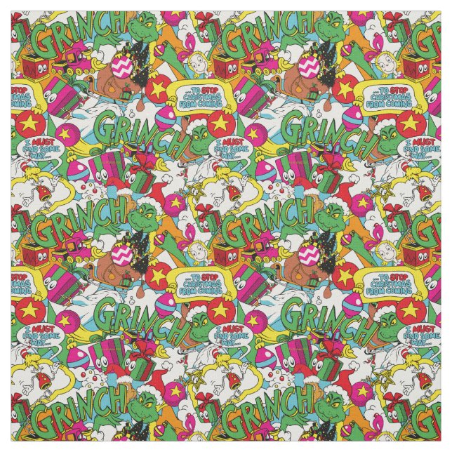 Tela Dr. Seuss | Patrón de color grinch (Retal)