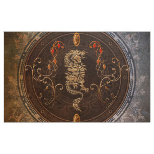 Tela Dragón chino de oro