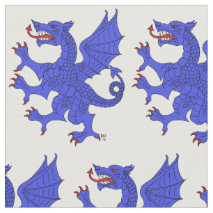 Tela Dragon Rampant Azure