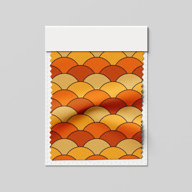 Tela Dragon Scales, Fans, Waves, Seigaiha, Orange (Subido por el creador)