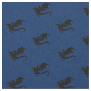 Tela Dragones DND Silhouettes Azul