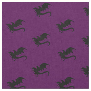 Tela Dragones DND Silhouettes Purple