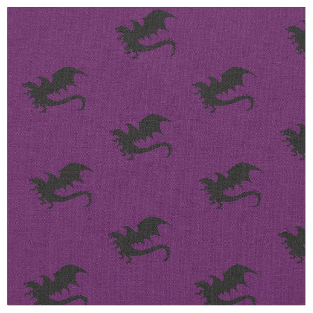 Tela Dragones DND Silhouettes Purple (De cerca)