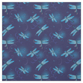 Tela Dragonflies and Swirls Pattern in Midnight Blue