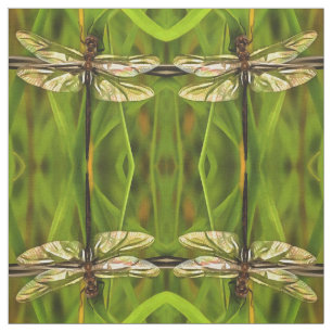 Tela Dragonfly Artificial En Marrón Y Amarillo En Verde