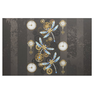 Tela Dragoniscos de Steampunk sobre fondo rayado marrón