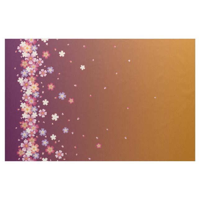 Tela Duchas Sakura Estilo de kimono etéreo y oro (Yarda)