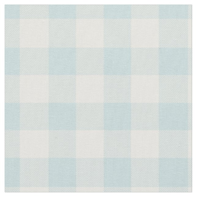 Tela Duck Egg Blue & White Plaid Gingham (De cerca)
