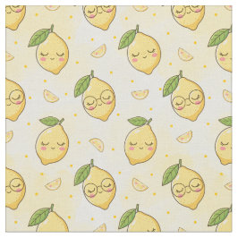 Tela Dulce patrón de frutas kawaii de verano, acuarela 