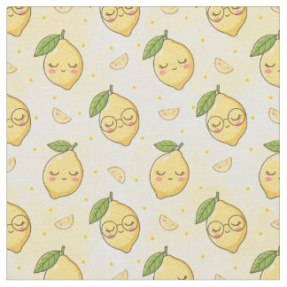 Tela Dulce patrón de frutas kawaii de verano, acuarela