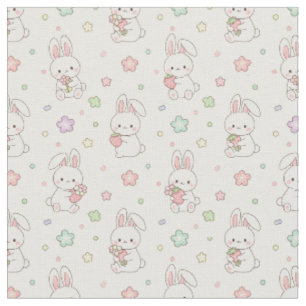 Tela Dulces Sueños: Kawaii Bunny y Fresa