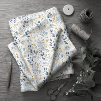 Tela Dusty dulce Floral Blue Gold ID1045