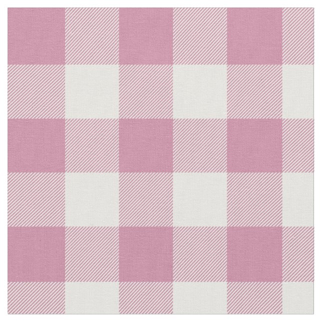 Tela Dusty Rosa y White Gingham Plaid (De cerca)