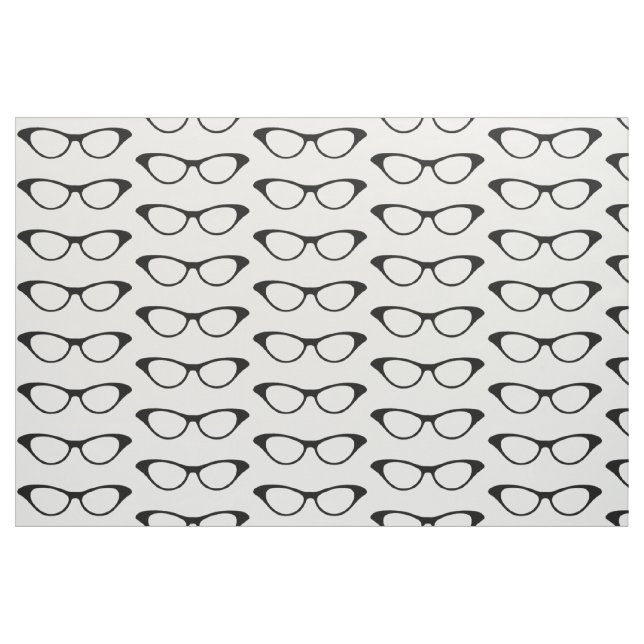 Tela Ebony Girly Geek Glasses Fabric ("Cuarto gordo" (fat quarter))