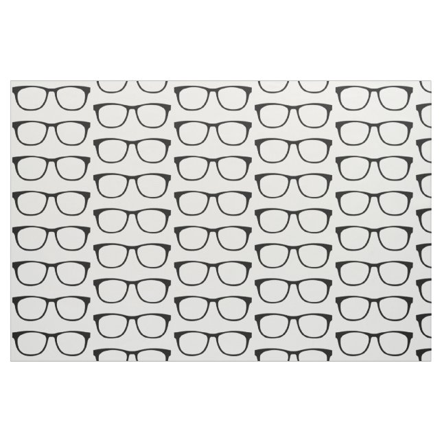 Tela Ebony Hipster Geek Glasses Fabric ("Cuarto gordo" (fat quarter))