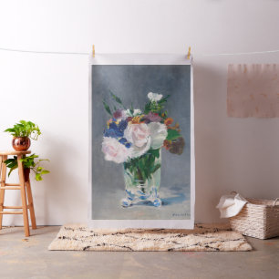 Tela Edouard Manet - Flores en un jarrón de cristal
