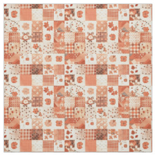 Tela Edredón de otoño de patchwork de terracota cálida
