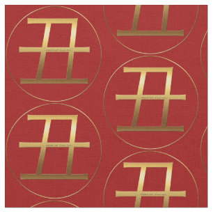 Tela Efecto Ox Year Gold grabado en relieve Símbolo Te