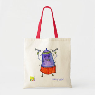 Tela ejercicio del bolso del eco de la berenjena