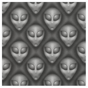 Tela El Alien Grises Cabeza Tejido Extraterrestrial