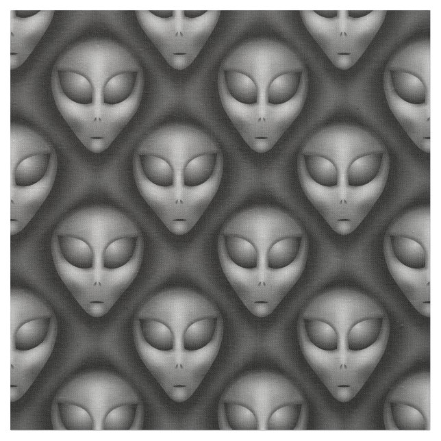 Tela El Alien Grises Cabeza Tejido Extraterrestrial (De cerca)