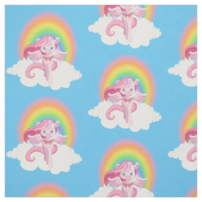 Tela El arcoiris del unicornio rosado (Retal)
