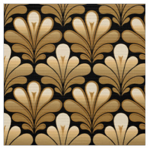 Tela El art déco Shell modela, oro y negro