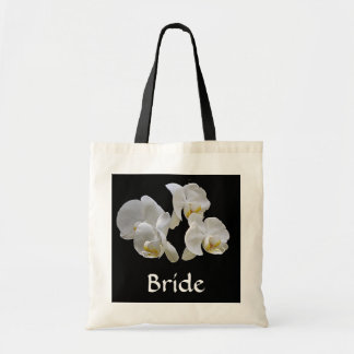 Tela El bolso de la novia con las orquídeas blancas en
