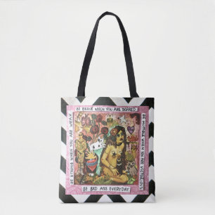 TELA EL BOLSO DE TOTE SEA VALIENTE CUANDO LE ASUSTAN