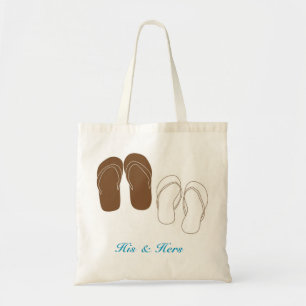 Tela El bolso nupcial del par de los flips-flopes