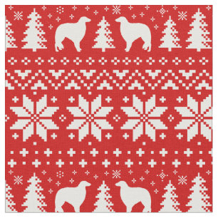 Tela El Borzoi siluetea rojo del modelo del navidad