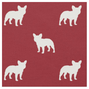 Tela El bulldog francés siluetea rojo y blanco del