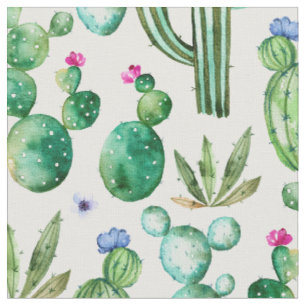 Tela El cactus de la acuarela planta el modelo