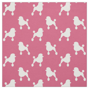 Tela El caniche estándar de lujo siluetea rosa y blanc