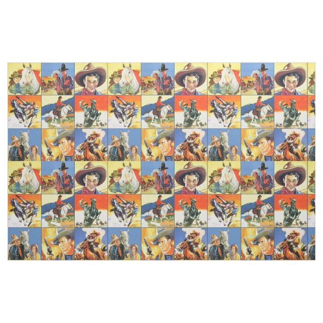 Tela El cartel de película occidental de los vaqueros ("Cuarto gordo" (fat quarter))
