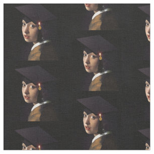 Tela El Chica de Vermeer con la Grad Cap
